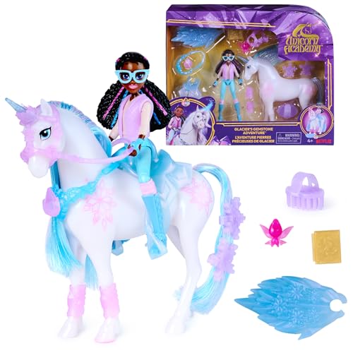 Unicorn Academy Glaciers Gemstone Adventure Easter Gifts Idea Dolls Unicorn Toys for Girls Includes Glacier Layla Doll 13 Accessories - Image 1
