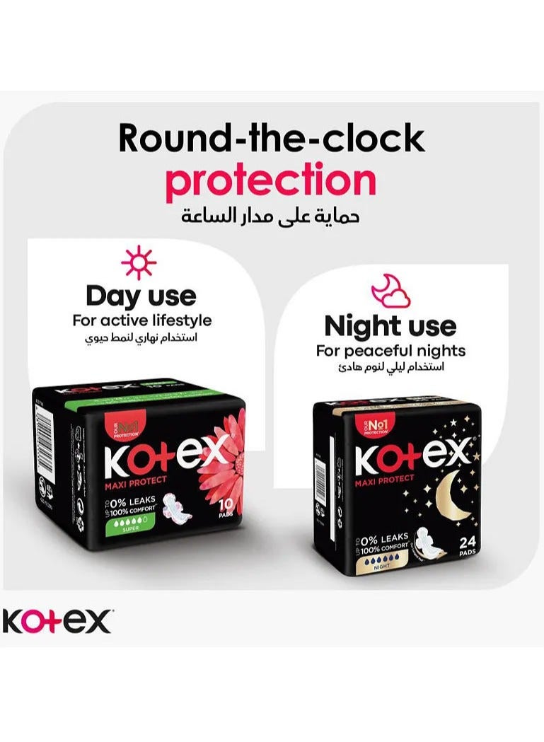 Kotex Maxi Protect Pads Super with Wings 10 Pieces Pack - Image 4