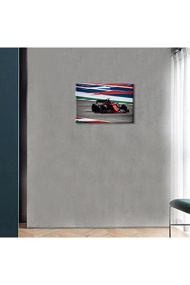 TISHIRON Canvas Wall Art F1 Racing Car Urban Championship World Series Championship Sports Giclee Poster Modern Home Sports Decor for Home Living Room Office Dining Room Framed Ready to Hang - 24"W x 16"H - Image 4