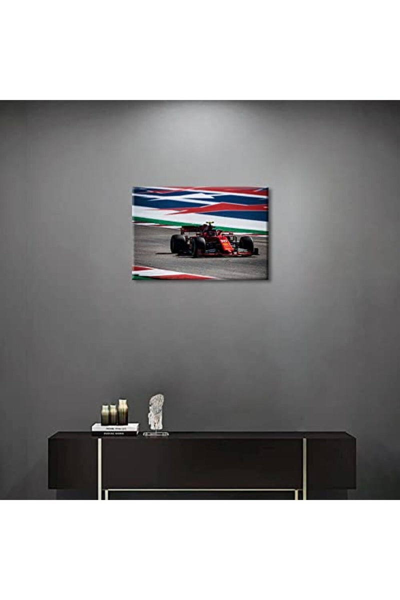 TISHIRON Canvas Wall Art F1 Racing Car Urban Championship World Series Championship Sports Giclee Poster Modern Home Sports Decor for Home Living Room Office Dining Room Framed Ready to Hang - 24"W x 16"H - Image 5