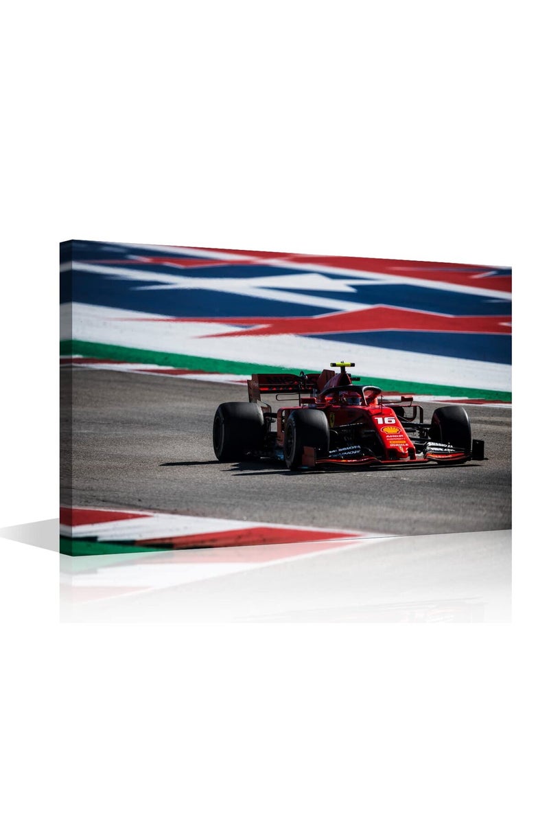 TISHIRON Canvas Wall Art F1 Racing Car Urban Championship World Series Championship Sports Giclee Poster Modern Home Sports Decor for Home Living Room Office Dining Room Framed Ready to Hang - 24"W x 16"H - Image 1