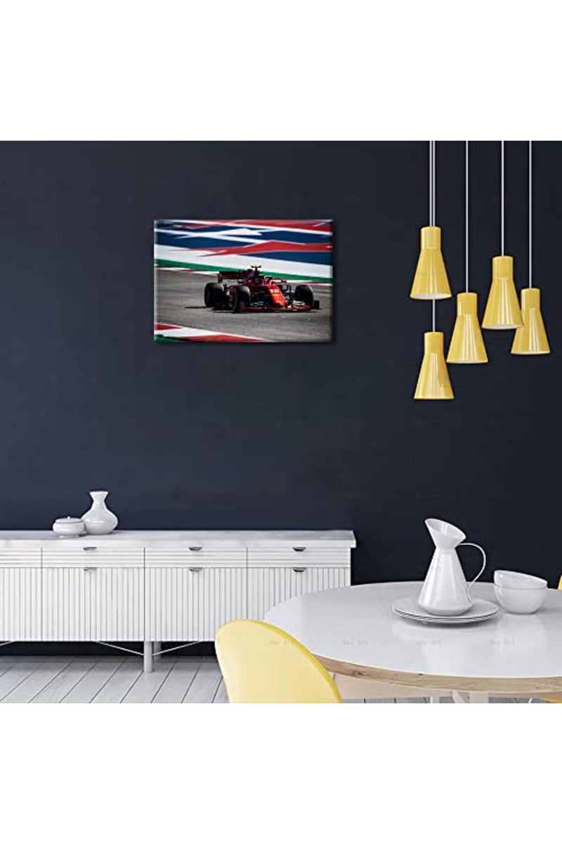 TISHIRON Canvas Wall Art F1 Racing Car Urban Championship World Series Championship Sports Giclee Poster Modern Home Sports Decor for Home Living Room Office Dining Room Framed Ready to Hang - 24"W x 16"H - Image 3