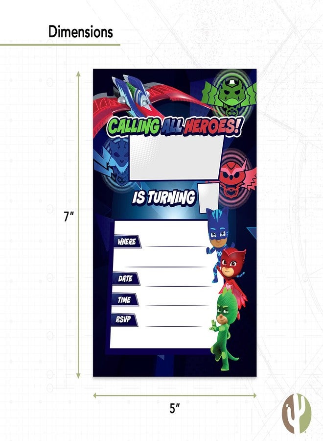 ديزرت كاكتوس بطاقات دعوة لحفلات الأطفال بتصميم صبار الصحراء من بي جي ماسكس، للأولاد والبنات، 10 بطاقات مع أظرف، عيد ميلاد سعيد (النمط أ) - Image 3