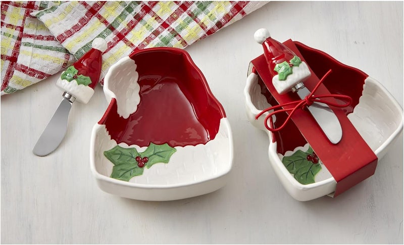 tag Sculpted Hat Bowl  Sprd Set Of 2 red - Image 3