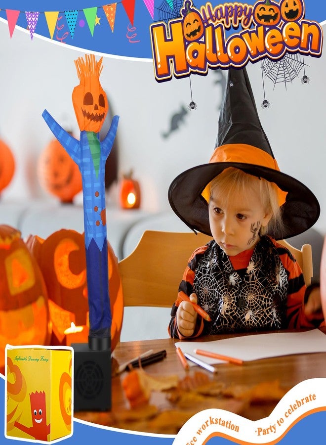 Poen Fall Thanksgiving Pumpkin Mini Inflatable Tube Man Wacky Waving Inflatable Tube Guy Gift with Blower Autumn Tubes for Stand Tabletop Decor - Image 4