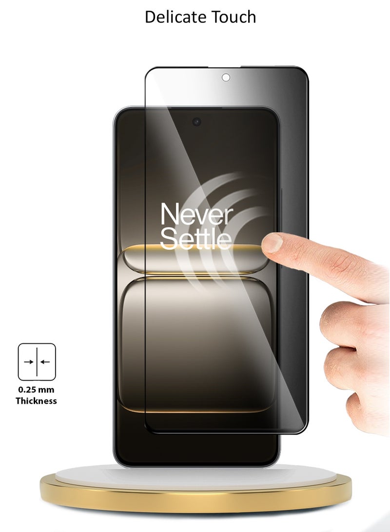 دبليو تيك واقي شاشة زجاجي مقسى مع تغطية كاملة لخصوصية سلسلة 5G OnePlus Nord CE5 2025 Premium E2E (MSGECP) - شفاف/أسود - Image 4