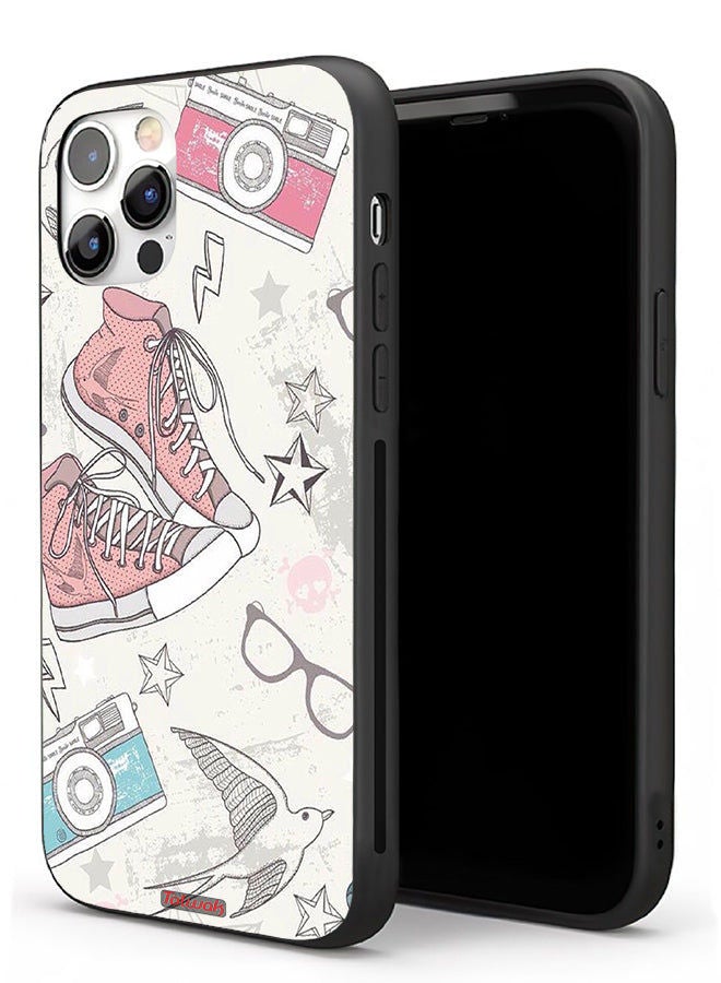 Tolwak Apple iPhone 11 Pro Protective Case Canva Shoes And Camera Art  - Image 1
