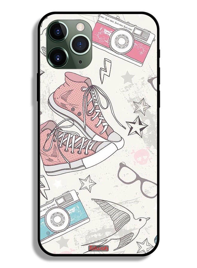 Tolwak Apple iPhone 11 Pro Protective Case Canva Shoes And Camera Art  - Image 2