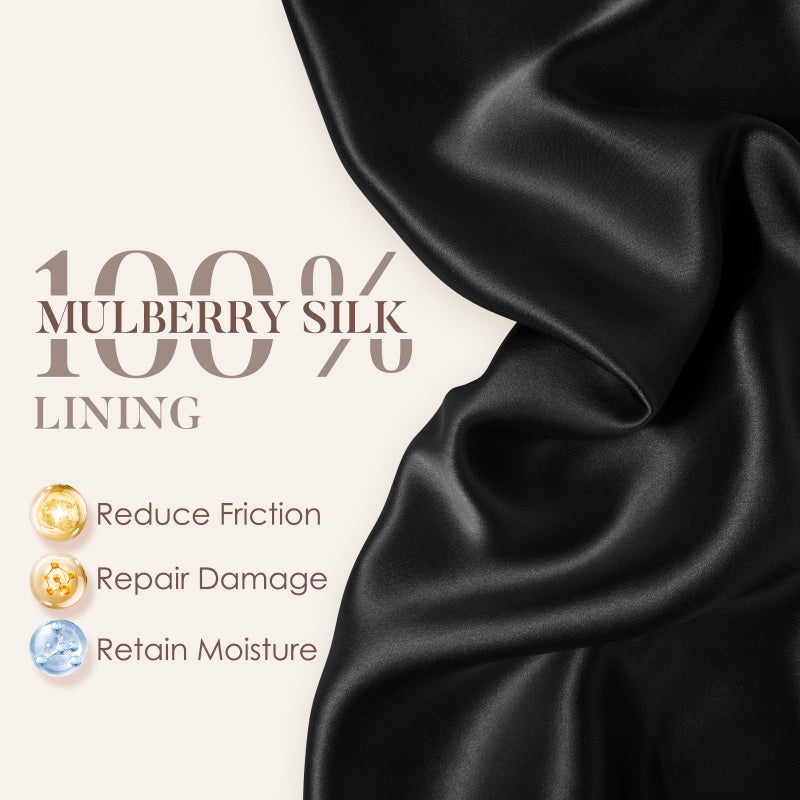 LULUSILK 100% Mulberry Silk Lined Sleep Cap Silk Bonnet for Sleeping, No More Frizzy Tangled Hair, Stay On All Night Adjustable Silk Hair Wrap for Sleeping, Hot Pink, Pack of 1 - Image 2