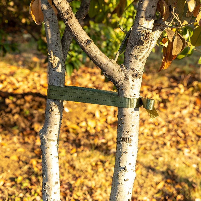 Biubee 108 Feet Green Tree Tie Strap 1 Inch Wide Tree Support Straps - Green Staking and Guying Material Garden Tie Plant Tie for Outdoor Use, 1763 Lbs Strength - Image 3