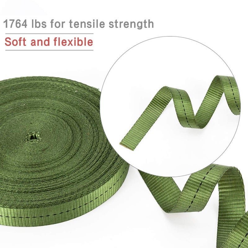 Biubee 108 Feet Green Tree Tie Strap 1 Inch Wide Tree Support Straps - Green Staking and Guying Material Garden Tie Plant Tie for Outdoor Use, 1763 Lbs Strength - Image 5