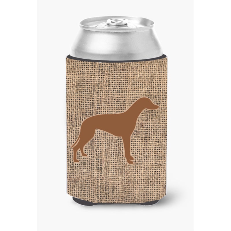 Caroline's Treasures Greyhound Burlap and Brown Can or Bottle Beverage Insulator Hugger 