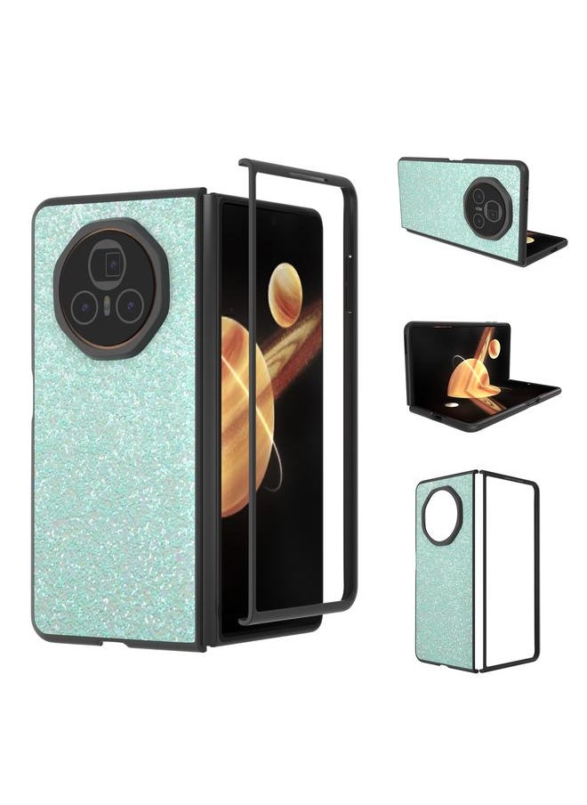 Zaboon For Honor Magic V3 Black Frame Colorful Glitter Phone Case(Light Green) 