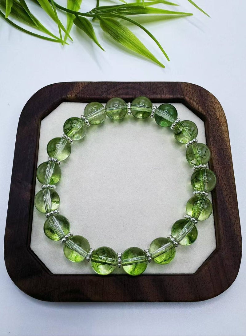 Chinese ancient style handmade glass bracelet original niche design green wilderness glacier unisex. - Image 1