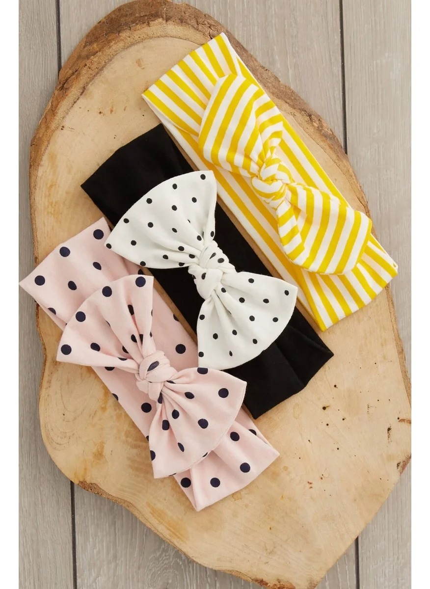 Babygiz Handmade Soft Bow Tie Natural 100% Cotton Combed Cotton 3-Piece Baby Kids Girls Bandana Set