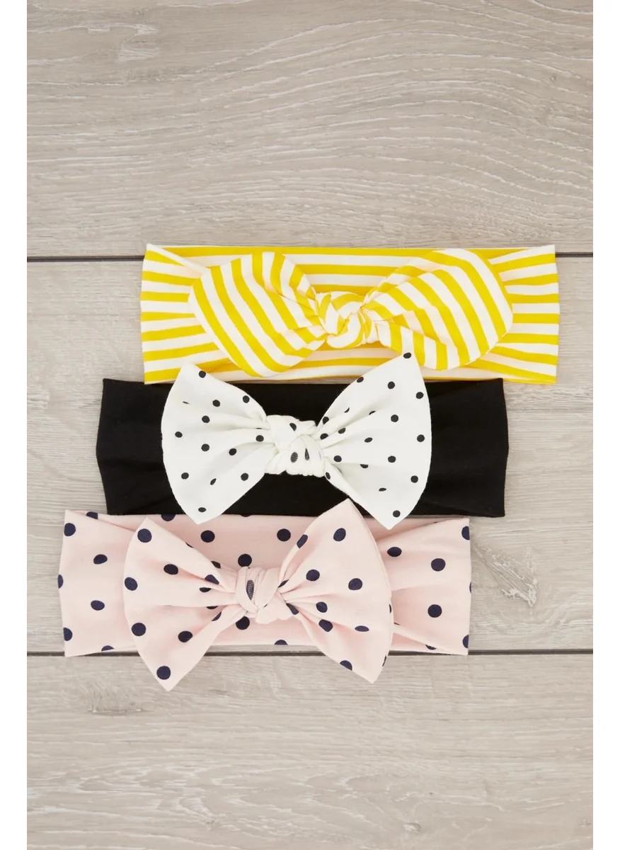 بيبيجيز Handmade Soft Bow Tie Natural 100% Cotton Combed Cotton 3-Piece Baby Kids Girls Bandana Set