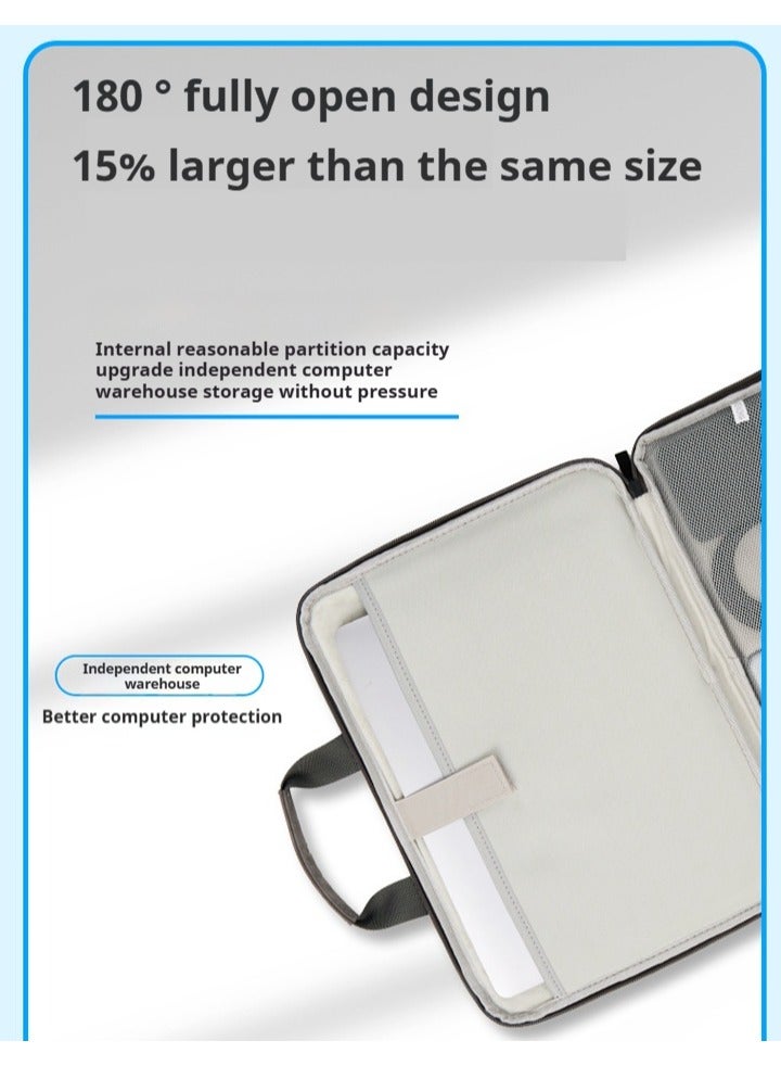 Waterproof 15-16 inch lightweight business laptop bag, can be divided into partitions to store MacBook Air, iPad, mouse and data cables, etc.  - Image 2