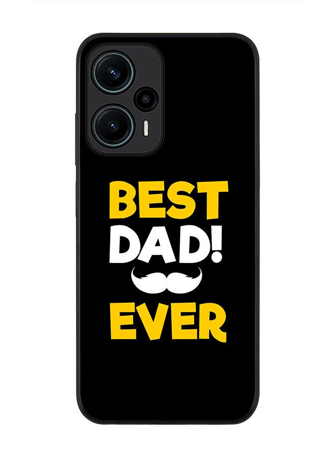 Stylizedd Rugged Black edge case for Xiaomi Poco F5 5G / Xiaomi Redmi Note 12 Turbo 5G Slim fit Soft Case Flexible Rubber Edges Anti Drop TPU Gel Thin Cover - Best Dad Ever - Image 1