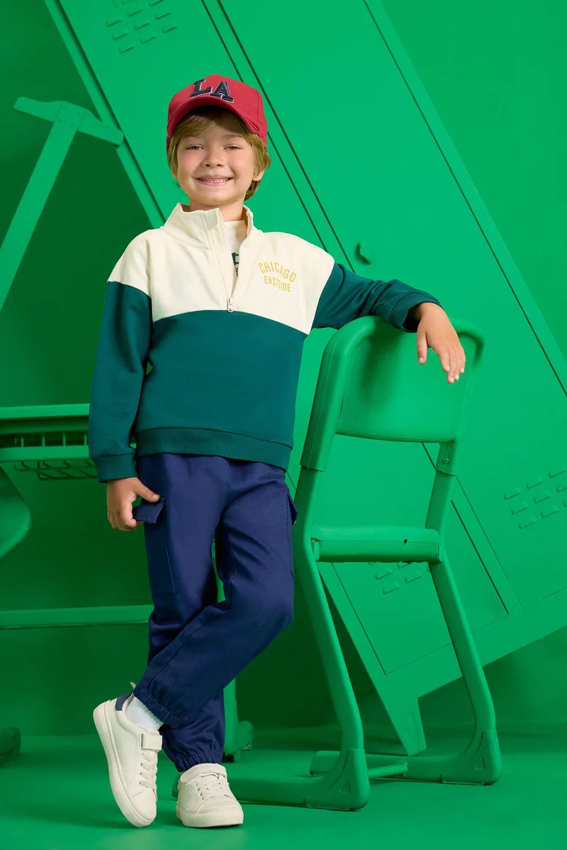 DeFacto Baby Boy Jogger Fit Elastic Banded Leg Gabardine Trousers