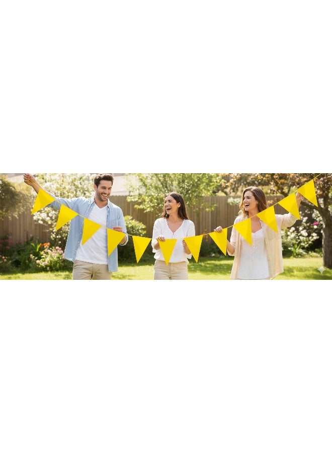 Ciao Yellow Triangle Flag Banner – 10 Meter Party Bunting with Large 46×30 cm Pennants for Birthdays, Festivals, Outdoor Events, School Celebrations and Sports Parties - Image 3