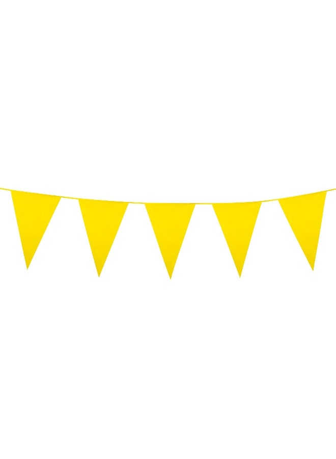 Ciao Yellow Triangle Flag Banner – 10 Meter Party Bunting with Large 46×30 cm Pennants for Birthdays, Festivals, Outdoor Events, School Celebrations and Sports Parties - Image 1