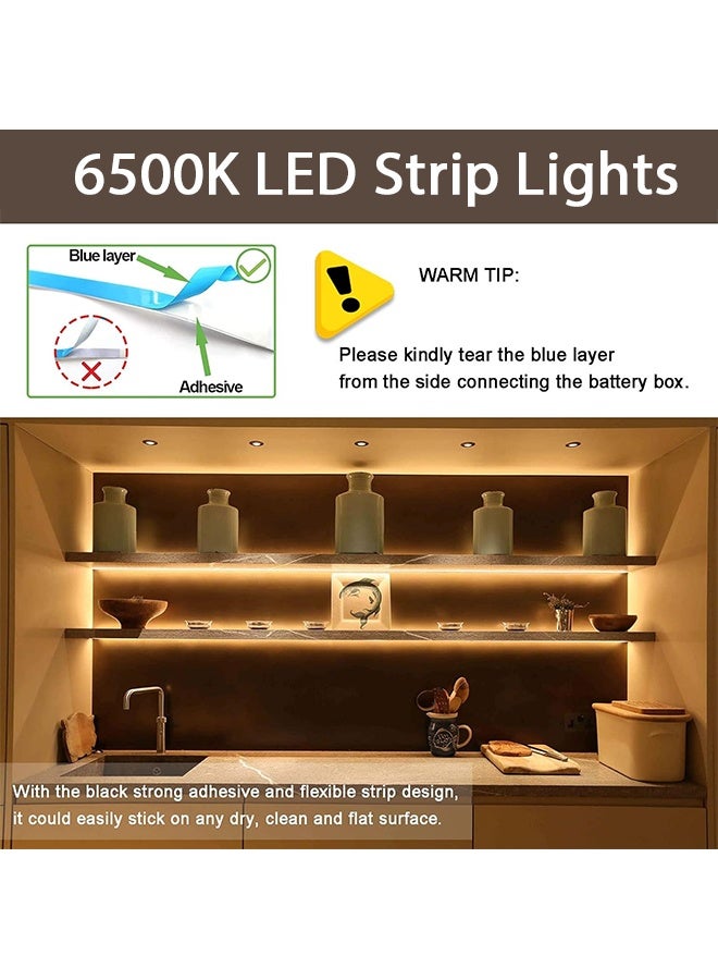 شريط إضاءة LED أبيض دافئ بطول 10 أمتار، شريط إضاءة دافئ ناعم 12 فولت، قابل للقص، غير مقاوم للماء، ذاتي اللصق، إضاءة LED 6500 كلفن، 360 مصباح LED، مناسب لغرف النوم، والمرايا، والمطابخ، وديكورات المنزل. - Image 3