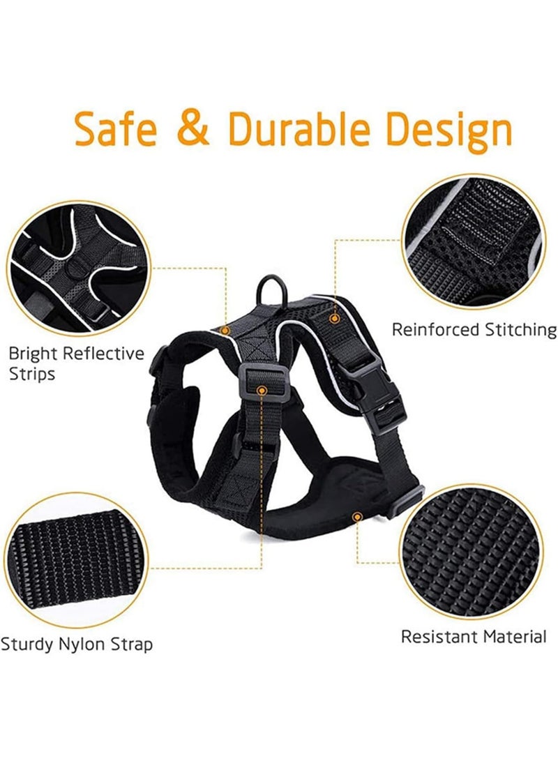 TRASSLE Cat Harness and Leash Set for Walking,Escape Proof Safe Adjustable Kitten Vest Harnesses,Easy Control Soft Breathable Mesh Jacket with Reflective Strips for Cats (black,s) - Image 3