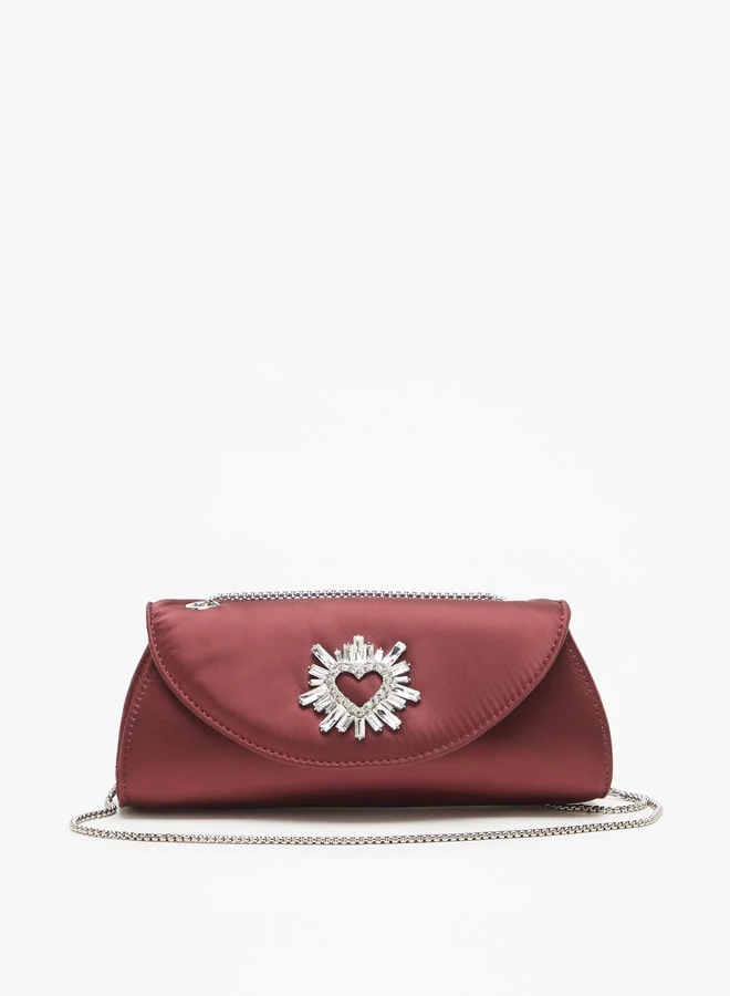 Celeste Women's Embellished Crossbody Bag with Button Closure and Chain Strap