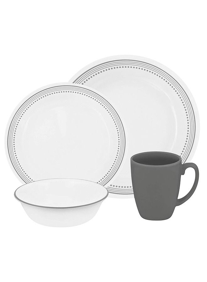 Corelle طقم عشاء كوريل الكلاسيكي 16 قطعة رمادي غامق - Image 1