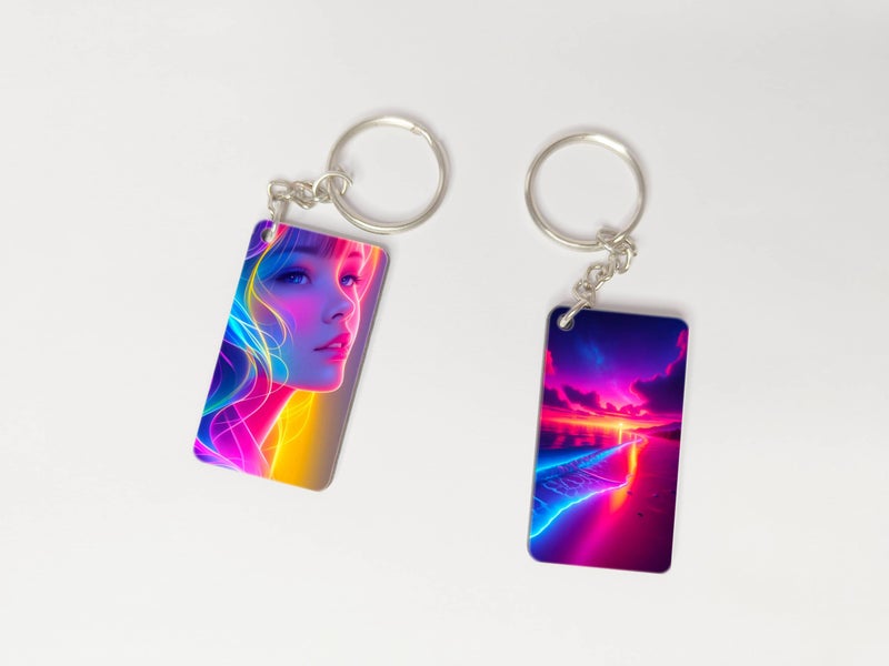 OUTFITQUE OUTFITQUE Premium (Pack of 2) Anime-297 Printed Long Keychain For Bike, Scooty, Car, MDF Keyholder - Image 1