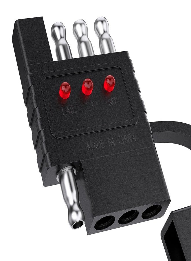 Nilight 4 Way Flat Trailer Wiring Circuit Tester Male Female Double End Wire 4 Pin Test with LED Light Indicator for Turn Signal Tail Lights Trouble Shooting - Image 1