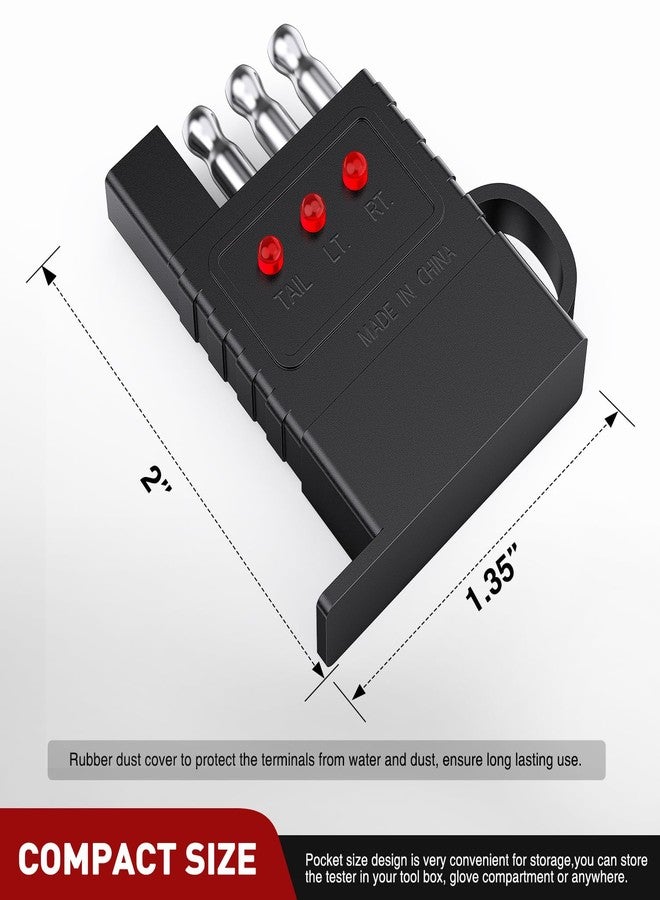 Nilight 4 Way Flat Trailer Wiring Circuit Tester Male Female Double End Wire 4 Pin Test with LED Light Indicator for Turn Signal Tail Lights Trouble Shooting - Image 5