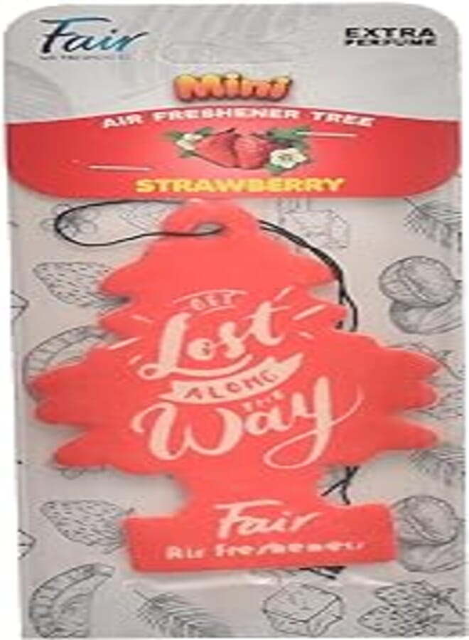 Fair ND092 Mini Hanging Car Air Freshner, Strawberry Scent With Perfect Design, Premium And Eco-Friendly Material - Multi Colour