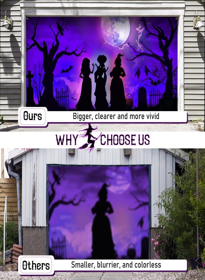 Bunny Chorus 7 x 16 Ft Halloween Garage Door Cover Decorations Outdoor, Large Hocus Pocus Witches Silhouette Decor, Scary Double Garage Buddy Halloween for Home Wall Window Patio Yard Outside - Image 4