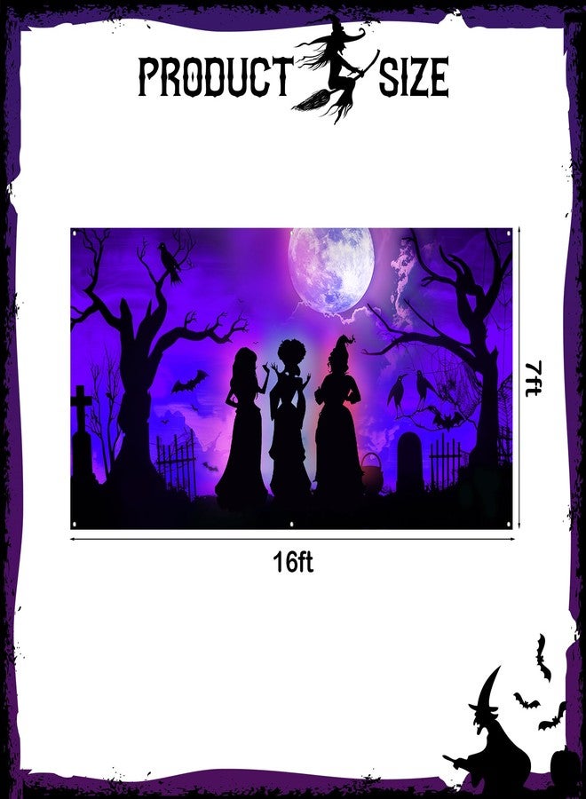 Bunny Chorus 7 x 16 Ft Halloween Garage Door Cover Decorations Outdoor, Large Hocus Pocus Witches Silhouette Decor, Scary Double Garage Buddy Halloween for Home Wall Window Patio Yard Outside - Image 2