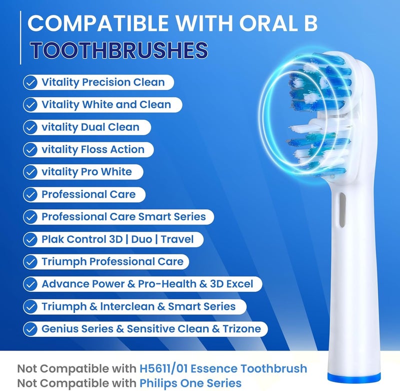VWONST Replacement Brush Heads Compatible with Oral-B Dual Clean Electric Toothbrush - Pack of 4 - Image 5