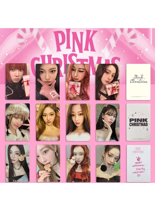 NIBEMINENT 4 Pcs Kpop Aespa 2024 PINK CHRISTMAS SM Lomo Cards Card For Fans Collection Gifts - Image 2