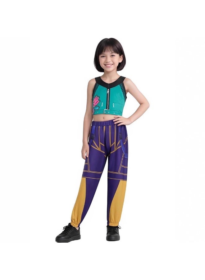 Huntrix Kpop Costume for Girls, Kids Cosplay Jumpsuit Set K-Pop Dance Performance Outfit