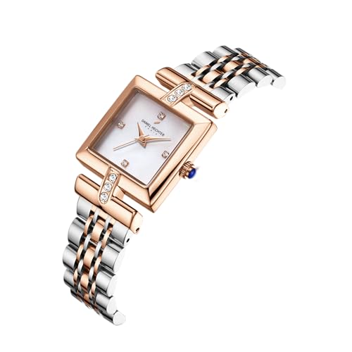 Daniel Hechter Paris Cambon Collection Luxury Watch for Women with Square Dial, Crystal Accents, Stainless Steel Strap and Water Resistant - DHW2008 - Image 5