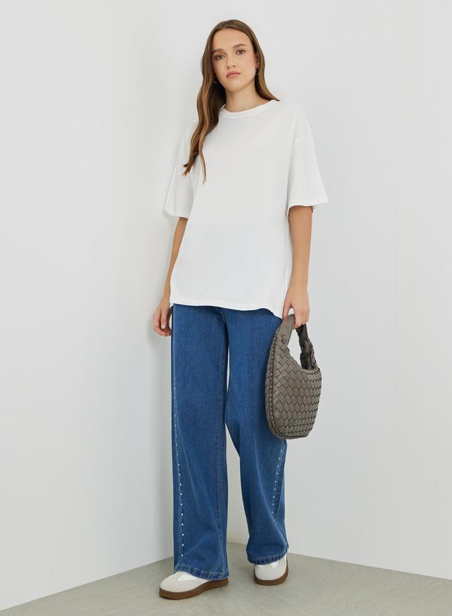 Take Two Slogan Print Oversized T-Shirt - Image 3