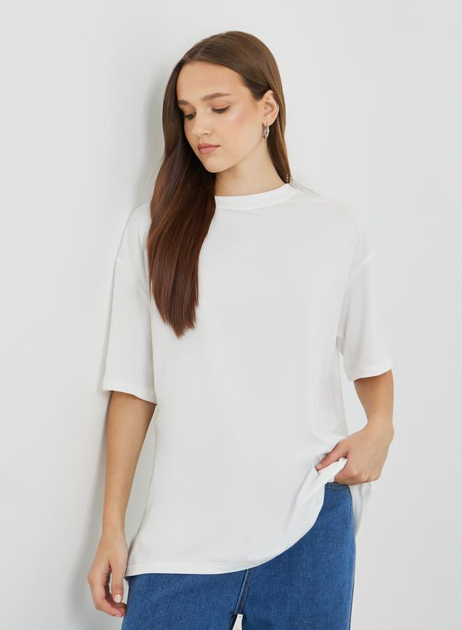 Take Two Slogan Print Oversized T-Shirt - Image 1