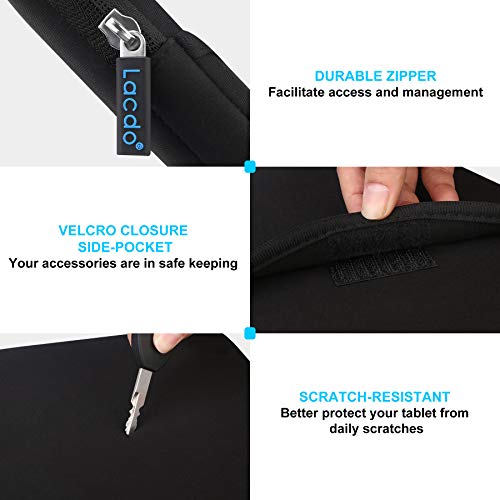 Lacdo iPad Mini 7 Sleeve, iPad Mini Case Bag, Lacdo Shockproof Tablet Sleeve Case for iPad Mini 7,6,5,4,3,2 / Samsung Galaxy Tab A7 Lite 8.7" / Tab A 8.0" Protective iPad mini sleeve Tablet Bag, Black/Black - Image 5