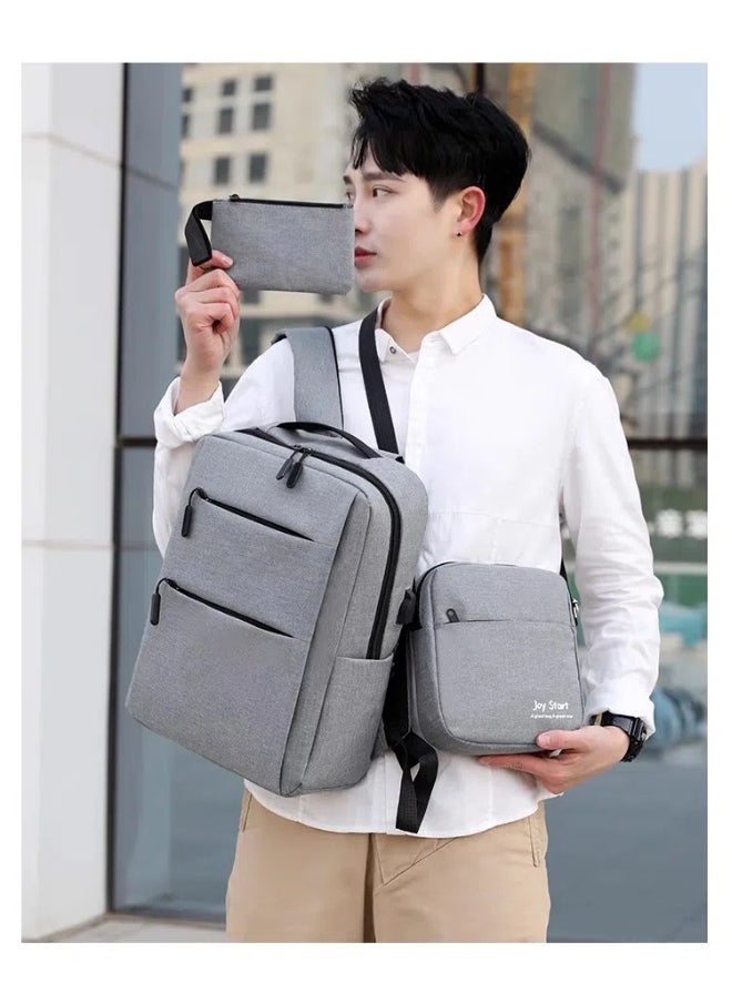 Journey Mate 3-in-1 Backpacks Travel Laptop Backpack With USB Charging Port Business Laptop Bags Computer 3-in-1 Set: Laptop Backpack & Bag Pencil Bag & Messenger Bag  - Image 4