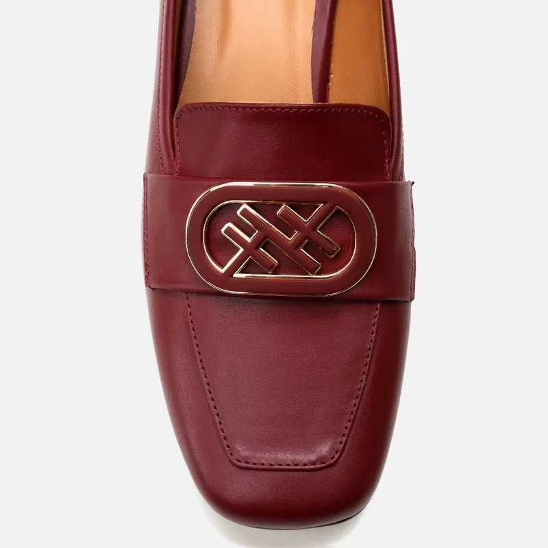 Hotiç 01AYH293440A780 Leather Claret Red Women's Loafer