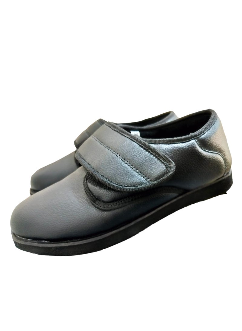 HT Medical shoes for diabetics and swollen feet, high quality leather, size 45, black - Image 3
