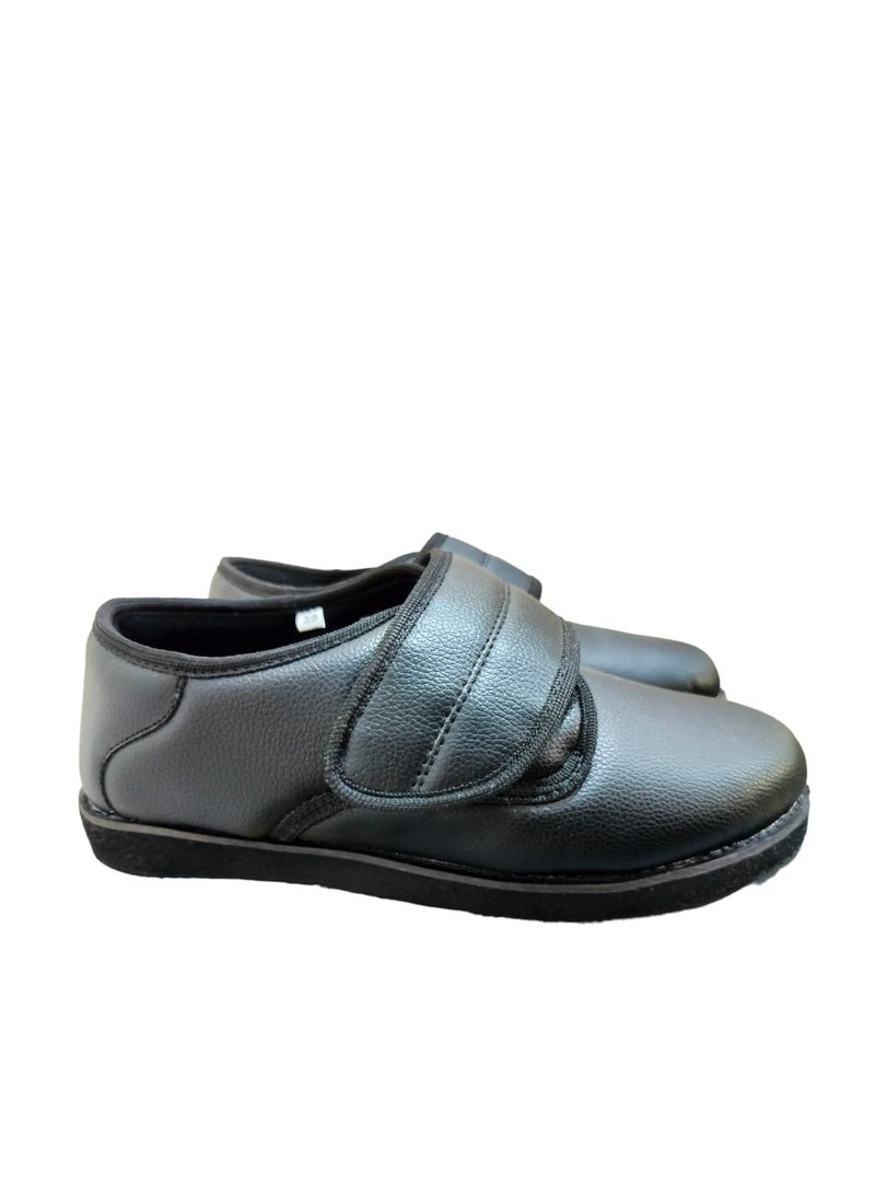 HT Medical shoes for diabetics and swollen feet, high quality leather, size 45, black - Image 4