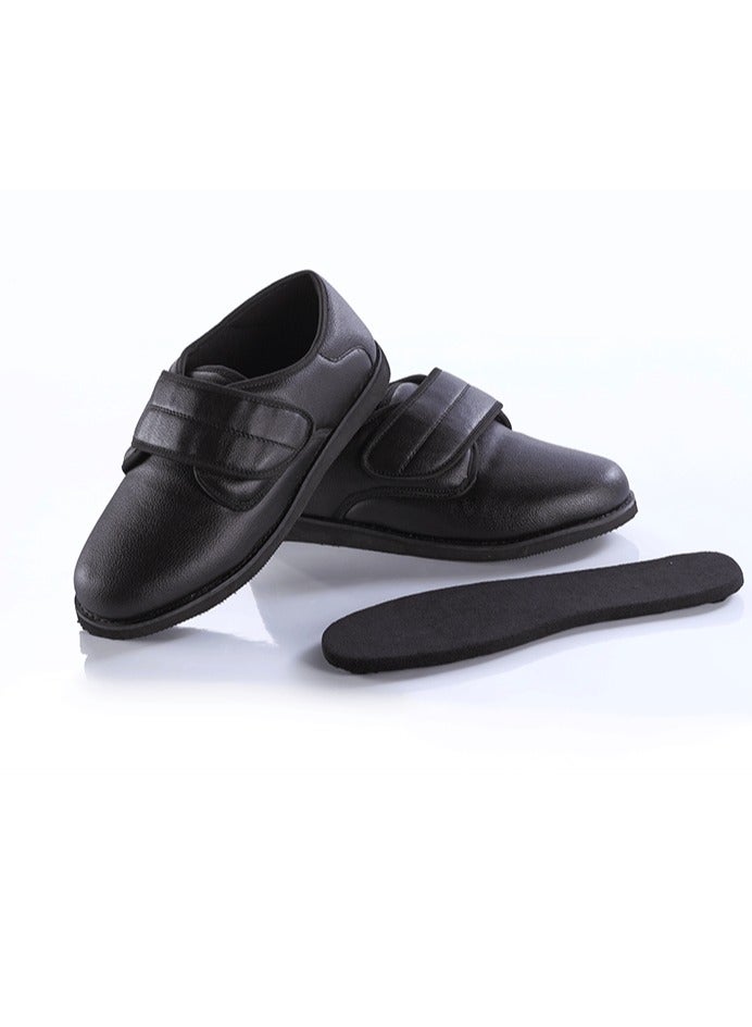 HT Medical shoes for diabetics and swollen feet, high quality leather, size 45, black - Image 2