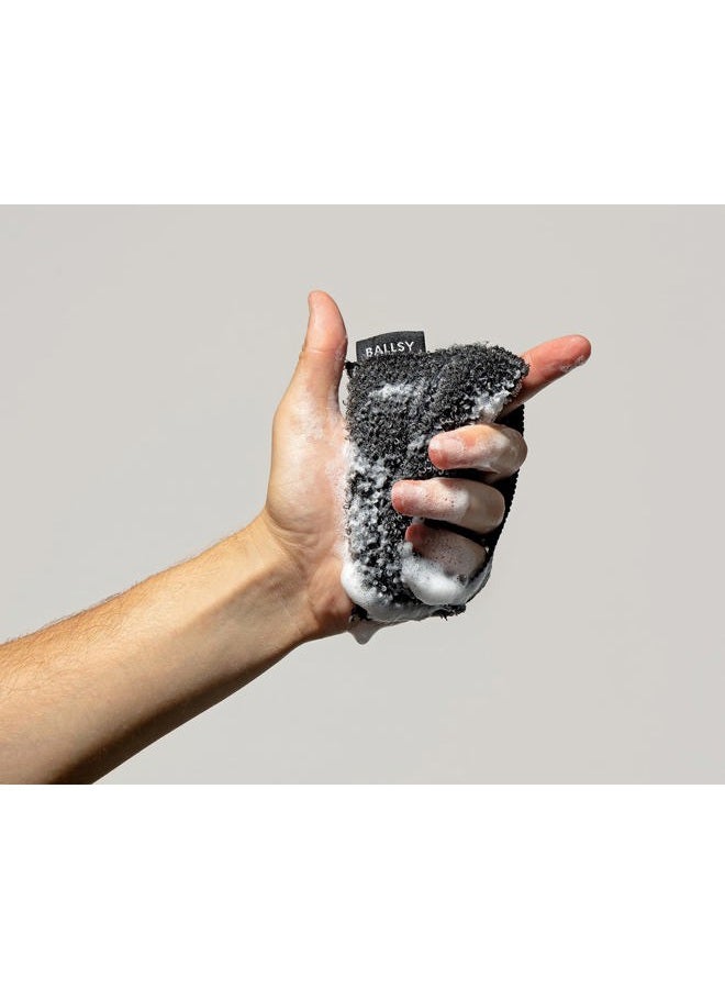 Ballsy Handy Shower Tool Sponge for Generating Extra Suds, with Gently Exfoliating Design - Image 5