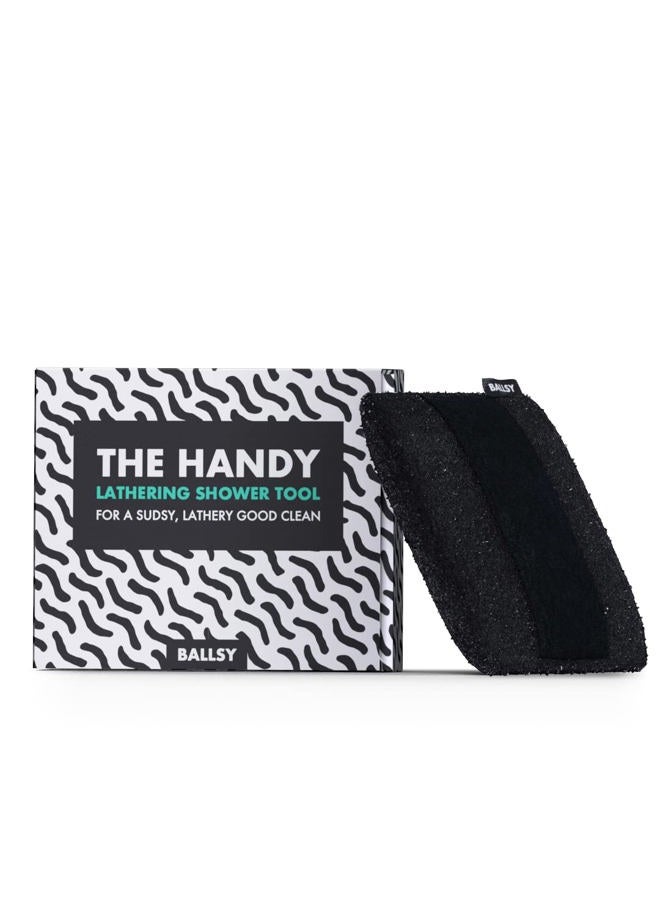 Ballsy Handy Shower Tool Sponge for Generating Extra Suds, with Gently Exfoliating Design - Image 1
