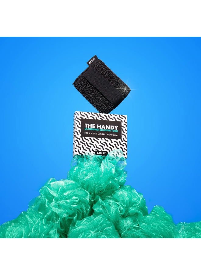 Ballsy Handy Shower Tool Sponge for Generating Extra Suds, with Gently Exfoliating Design - Image 4